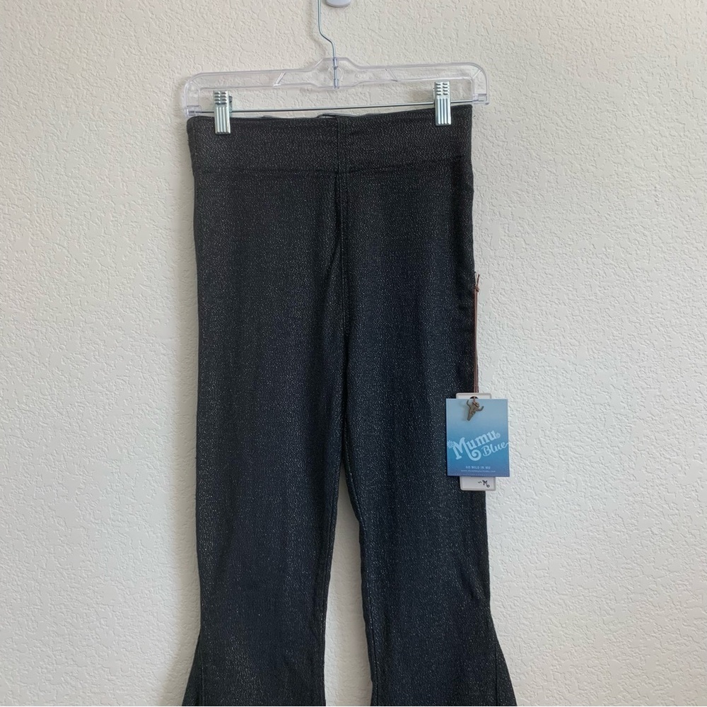Show me your mumu Womens Berkeley Bells charcoal Shimmer flare jeans XS NEW - Picture 4 of 13